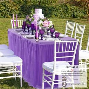 Spandex Tulle Table Skirt, For 6 Foot Rectangle Tables